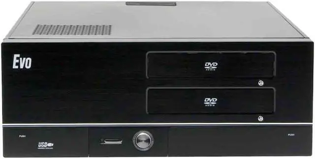 Alt view image 3 of 12 - Athenatech Black Aluminum Face Plate / Steel Chassis A3701BB ATX Media Center / HTPC Case