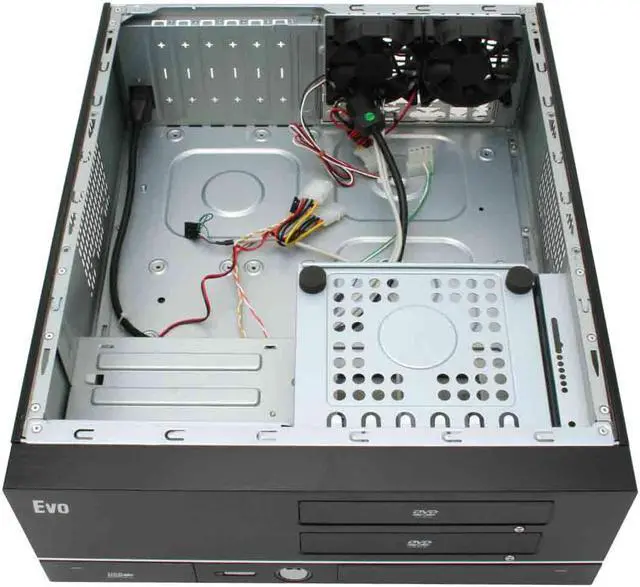 Alt view image 9 of 12 - Athenatech Black Aluminum Face Plate / Steel Chassis A3701BB ATX Media Center / HTPC Case