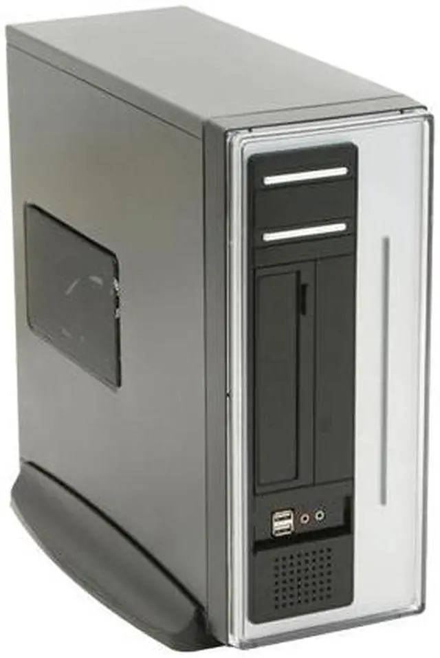 Main image of Athenatech A100BB.350 Black / Silver Steel Micro ATX Desktop Computer Case SPI SFX 350W Power Supply