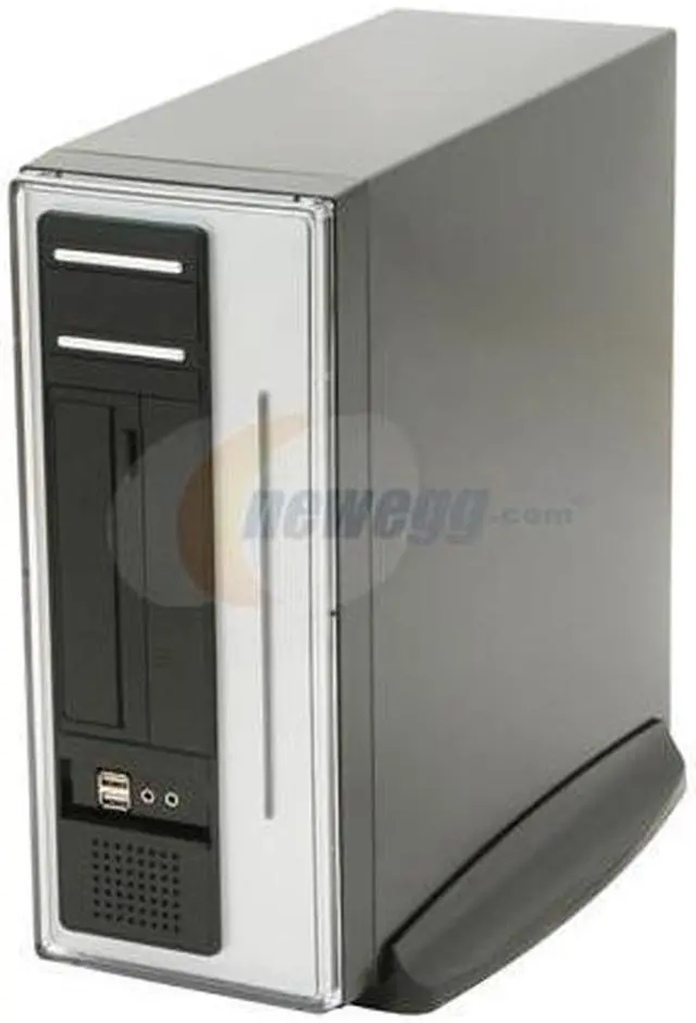 Alt view image 2 of 14 - Athenatech A100BB.350 Black / Silver Steel Micro ATX Desktop Computer Case SPI SFX 350W Power Supply