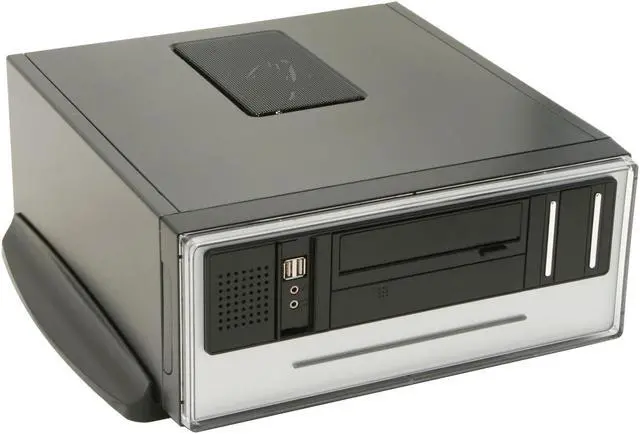 Alt view image 5 of 14 - Athenatech A100BB.350 Black / Silver Steel Micro ATX Desktop Computer Case SPI SFX 350W Power Supply