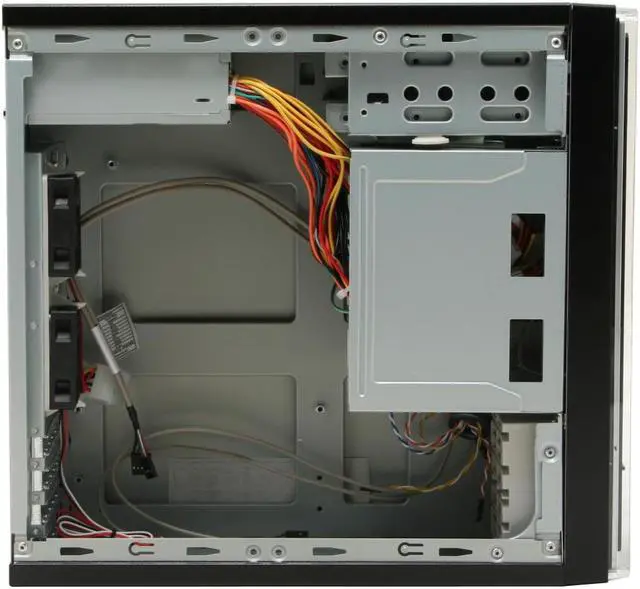 Alt view image 8 of 14 - Athenatech A100BB.350 Black / Silver Steel Micro ATX Desktop Computer Case SPI SFX 350W Power Supply