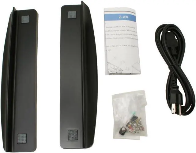 Alt view image 12 of 14 - Athenatech A100BB.350 Black / Silver Steel Micro ATX Desktop Computer Case SPI SFX 350W Power Supply