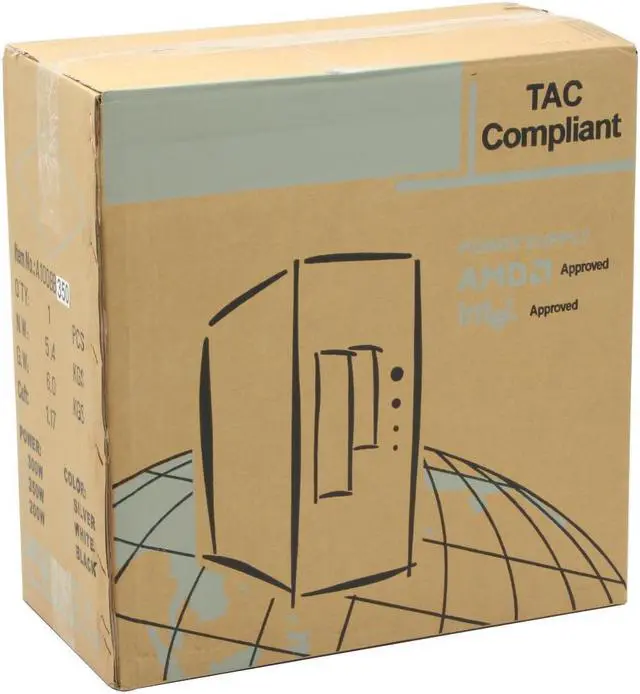 Alt view image 14 of 14 - Athenatech A100BB.350 Black / Silver Steel Micro ATX Desktop Computer Case SPI SFX 350W Power Supply