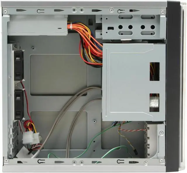 Alt view image 7 of 11 - Athenatech Silver/ Charcoal Steel A100SC.350 Micro ATX Media Center / HTPC Case