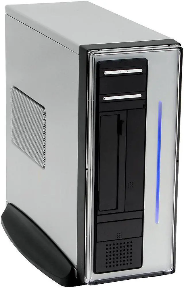 Main image of Athenatech Silver/ Charcoal Steel A100SC.350 Micro ATX Media Center / HTPC Case