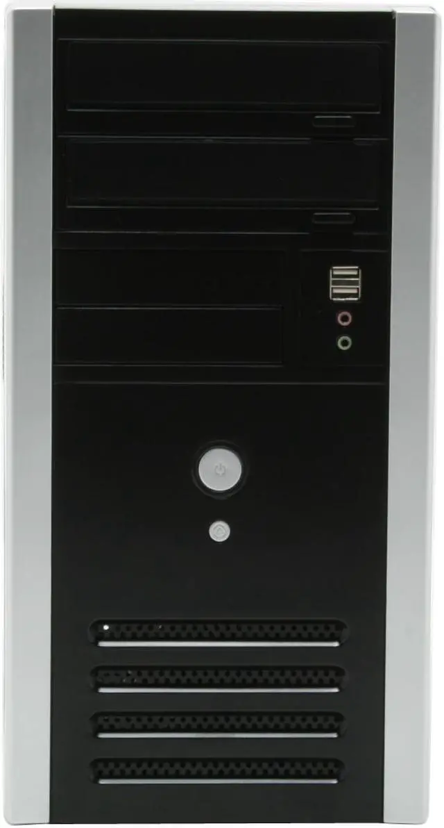 Alt view image 2 of 15 - Athenatech A301BS.450 Black / Silver Steel Micro ATX Mini Tower Computer Case 450W Power Supply