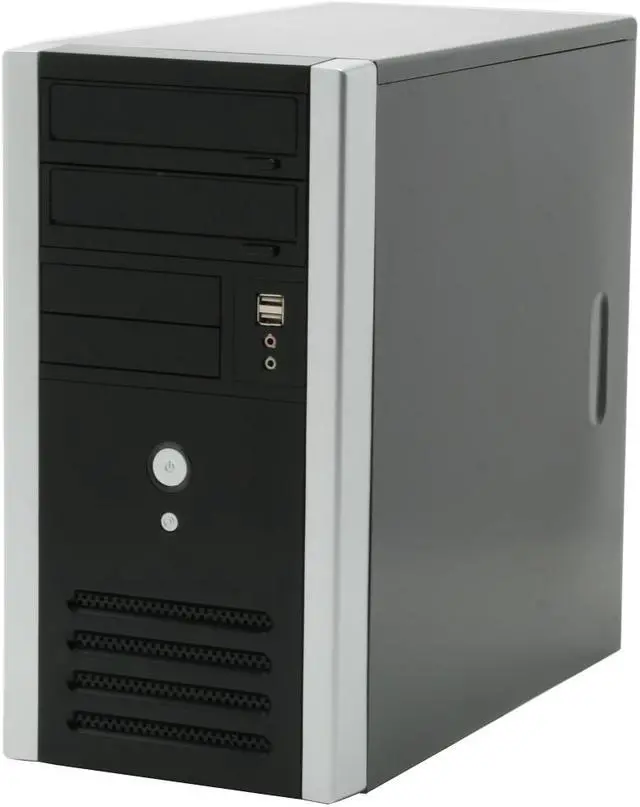 Alt view image 4 of 15 - Athenatech A301BS.450 Black / Silver Steel Micro ATX Mini Tower Computer Case 450W Power Supply