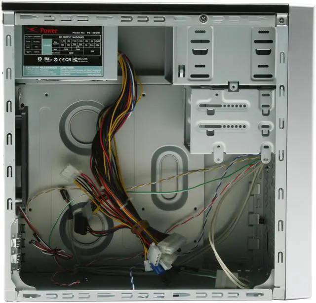 Alt view image 9 of 15 - Athenatech A301BS.450 Black / Silver Steel Micro ATX Mini Tower Computer Case 450W Power Supply