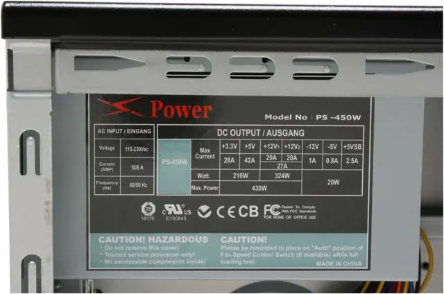 Alt view image 10 of 15 - Athenatech A301BS.450 Black / Silver Steel Micro ATX Mini Tower Computer Case 450W Power Supply