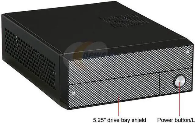 Alt view image 3 of 9 - Athenatech A1000BB.60 Black Steel Mini-ITX Desktop Computer Case 60W Power Supply