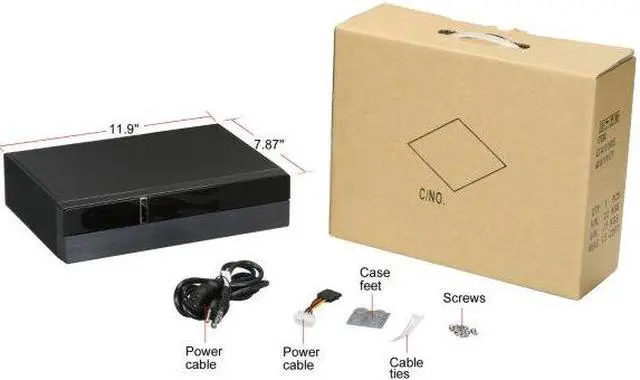 Alt view image 5 of 7 - Athenatech A1019HG.150 Black SECC Steel Mini-ITX Desktop Computer Case 150W Power Supply with Hairline Texture Body
