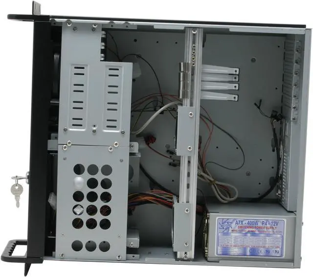 Alt view image 5 of 8 - Athena Power RM-4U4038B40 Black Steel 4U Rackmount Server Case 400W 3 External 5.25" Drive Bays