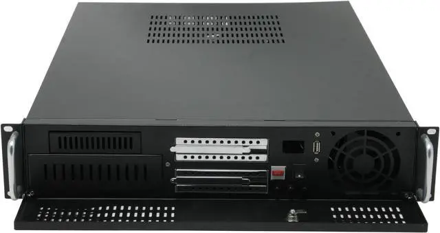 Alt view image 3 of 9 - Athena Power RM-2U2015LF40 Black Steel 2U Rackmount Rackmount Case 400W 1 External 5.25" Drive Bays