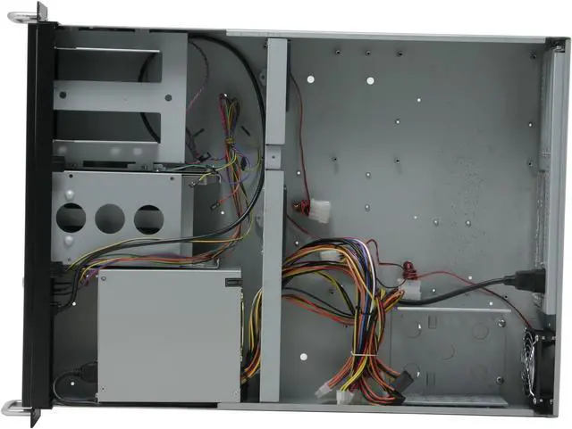 Alt view image 5 of 9 - Athena Power RM-2U2015LF40 Black Steel 2U Rackmount Rackmount Case 400W 1 External 5.25" Drive Bays