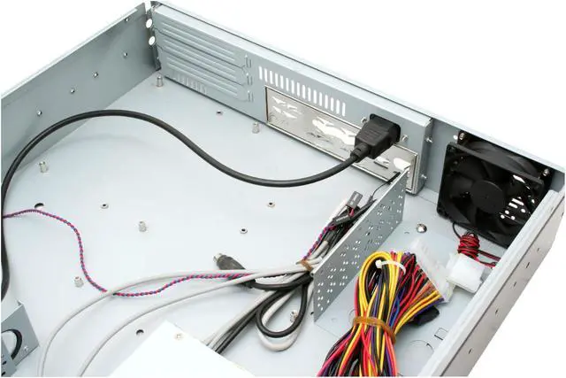 Alt view image 7 of 10 - Athena Power RM-2U2015SV40 Black 2U Rackmount Server Case W/ P4ATX400W Dual Fan power supply 1 External 5.25" Drive Bays