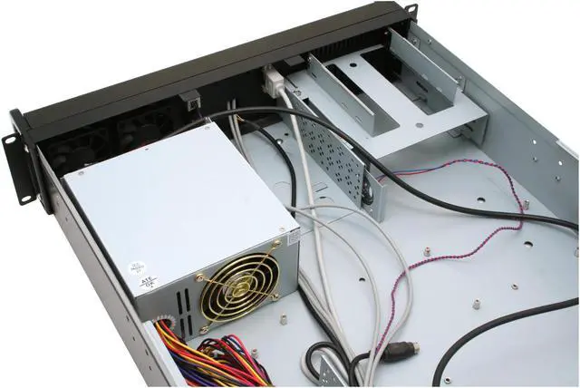 Alt view image 8 of 10 - Athena Power RM-2U2015SV40 Black 2U Rackmount Server Case W/ P4ATX400W Dual Fan power supply 1 External 5.25" Drive Bays