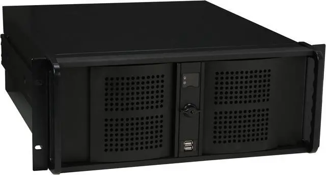 Alt view image 3 of 9 - Athena Power RM-4U4088B48 Black 1.0mm Steel 4U Rackmount Server Case 480W Power Supply 3 External 5.25" Drive Bays