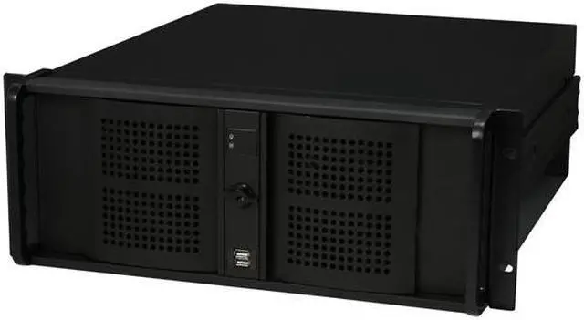 Main image of Athena Power RM-4U4088B48 Black 1.0mm Steel 4U Rackmount Server Case 480W Power Supply 3 External 5.25" Drive Bays