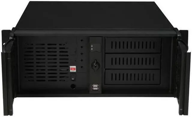 Alt view image 4 of 9 - Athena Power RM-4U4088B48 Black 1.0mm Steel 4U Rackmount Server Case 480W Power Supply 3 External 5.25" Drive Bays