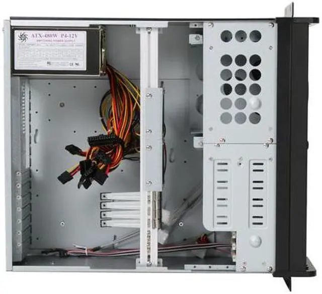 Alt view image 8 of 9 - Athena Power RM-4U4088B48 Black 1.0mm Steel 4U Rackmount Server Case 480W Power Supply 3 External 5.25" Drive Bays