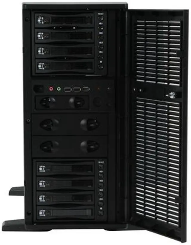 Alt view image 4 of 12 - Athena Power CA-SWH01BH8 Black 1.2mm Metal, ABS Plastic (front bezel) Pedestal Server Case