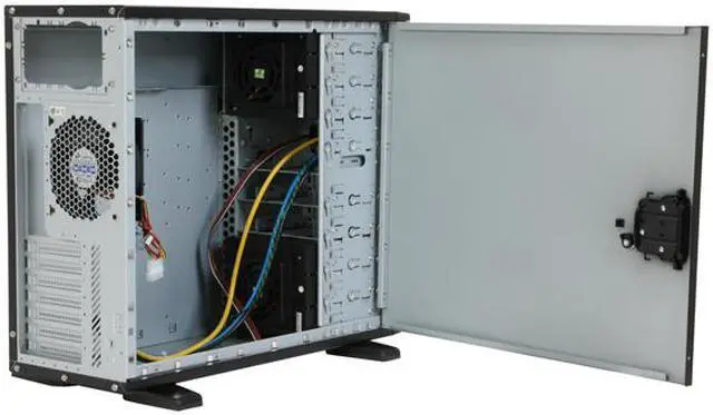 Alt view image 8 of 12 - Athena Power CA-SWH01BH8 Black 1.2mm Metal, ABS Plastic (front bezel) Pedestal Server Case