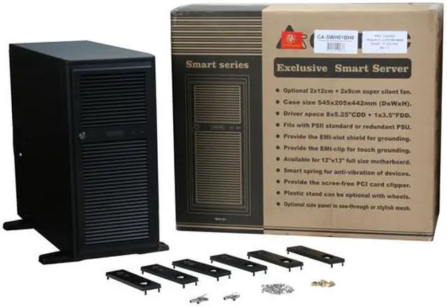 Alt view image 12 of 12 - Athena Power CA-SWH01BH8 Black 1.2mm Metal, ABS Plastic (front bezel) Pedestal Server Case
