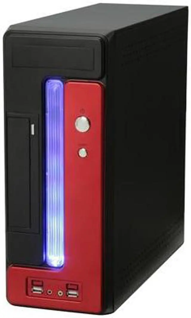 Alt view image 4 of 13 - Athena Power CA-1015CR25 Black / Red SECC Steel MicroATX Desktop / MicroATX Slim Computer Case 250W Power Supply