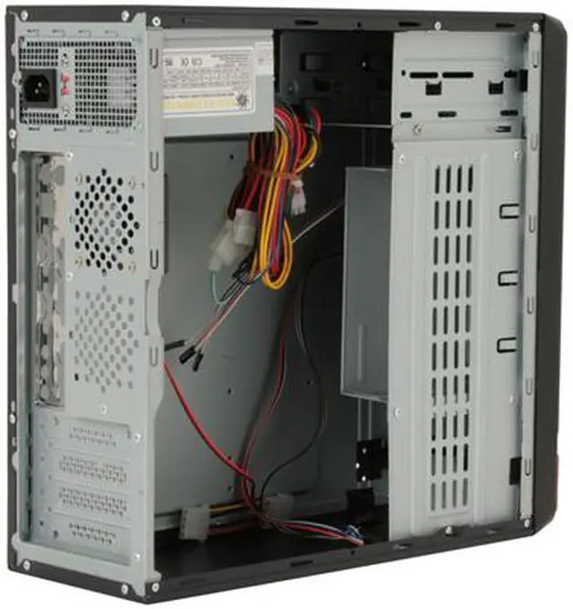 Alt view image 7 of 13 - Athena Power CA-1015CR25 Black / Red SECC Steel MicroATX Desktop / MicroATX Slim Computer Case 250W Power Supply
