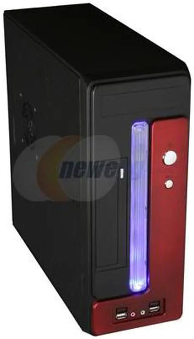 Main image of Athena Power CA-1015CR25 Black / Red SECC Steel MicroATX Desktop / MicroATX Slim Computer Case 250W Power Supply