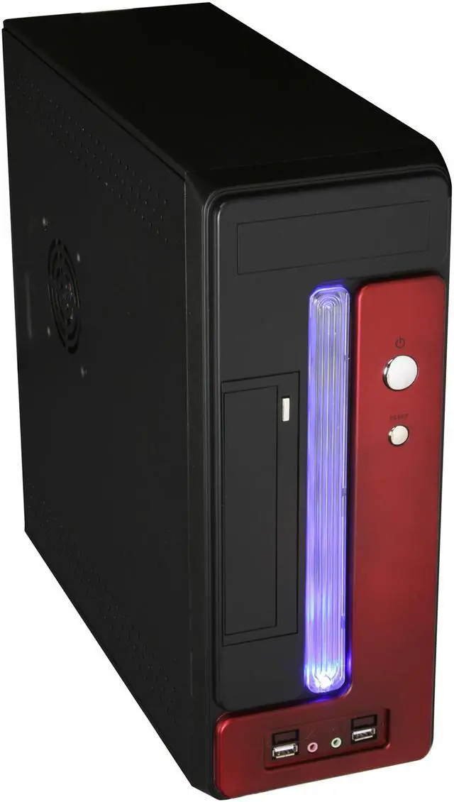 Alt view image 12 of 13 - Athena Power CA-1015CR25 Black / Red SECC Steel MicroATX Desktop / MicroATX Slim Computer Case 250W Power Supply