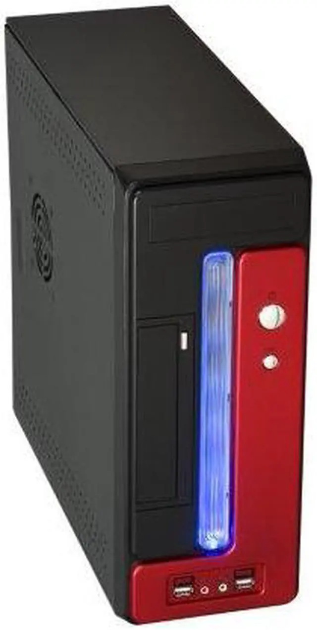 Main image of Athena Power CA-1015CR40 Black / Red SECC Steel MicroATX Desktop / MicroATX Slim Computer Case 400W Power Supply