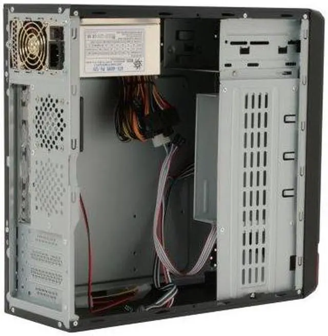 Alt view image 4 of 7 - Athena Power CA-1015CR40 Black / Red SECC Steel MicroATX Desktop / MicroATX Slim Computer Case 400W Power Supply