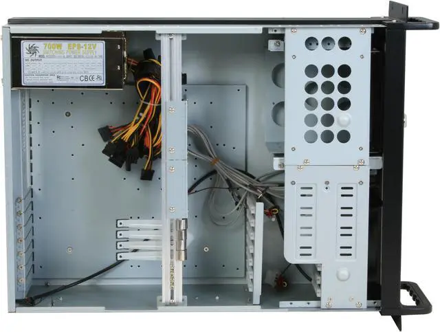 Alt view image 7 of 10 - Athena Power RM-4U4038X70 Black 4U Rackmount Server Case With EPS-12V 700W Green PFC Dual Fan Power Supply 3 External 5.25" Drive Bays
