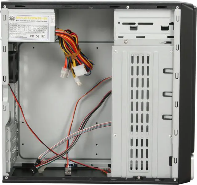 Alt view image 7 of 11 - Athena Power CA-1015IS25 Silver / Black MicroATX Desktop / MicroATX Slim Computer Case 250W Power Supply