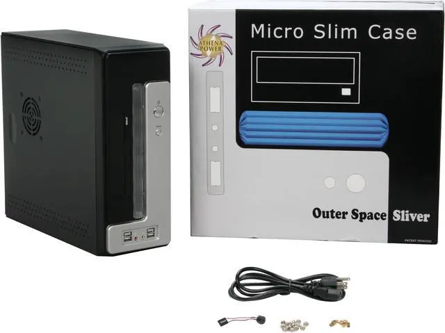 Alt view image 11 of 11 - Athena Power CA-1015IS25 Silver / Black MicroATX Desktop / MicroATX Slim Computer Case 250W Power Supply