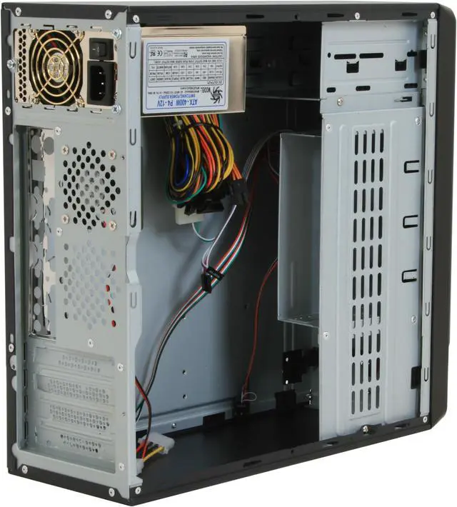 Alt view image 6 of 11 - Athena Power CA-1015IS40 Silver / Black Steel MicroATX Desktop / MicroATX Slim Computer Case 400W Power Supply