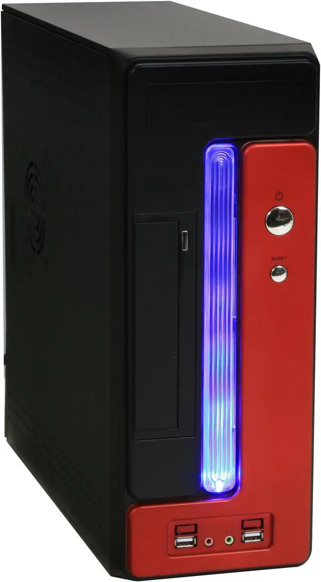 Main image of Athena Power CA-1015CR30 Red / Black Steel MicroATX Desktop / MicroATX Slim Computer Case 300W Power Supply