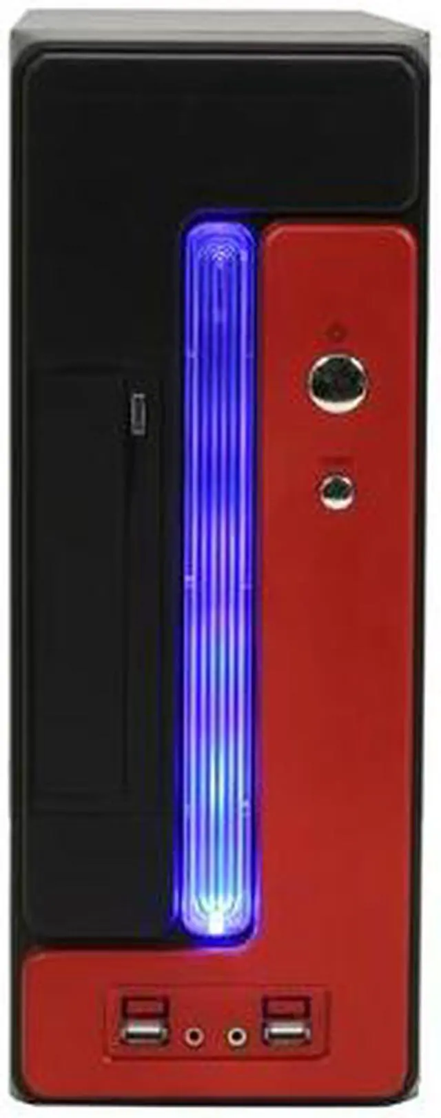 Alt view image 2 of 11 - Athena Power CA-1015CR30 Red / Black Steel MicroATX Desktop / MicroATX Slim Computer Case 300W Power Supply