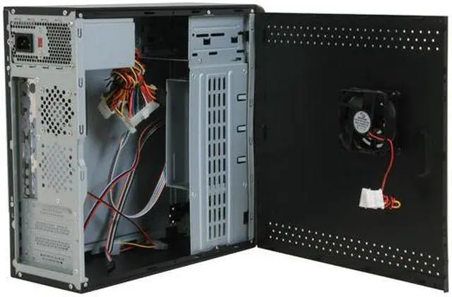 Alt view image 5 of 11 - Athena Power CA-1015CR30 Red / Black Steel MicroATX Desktop / MicroATX Slim Computer Case 300W Power Supply