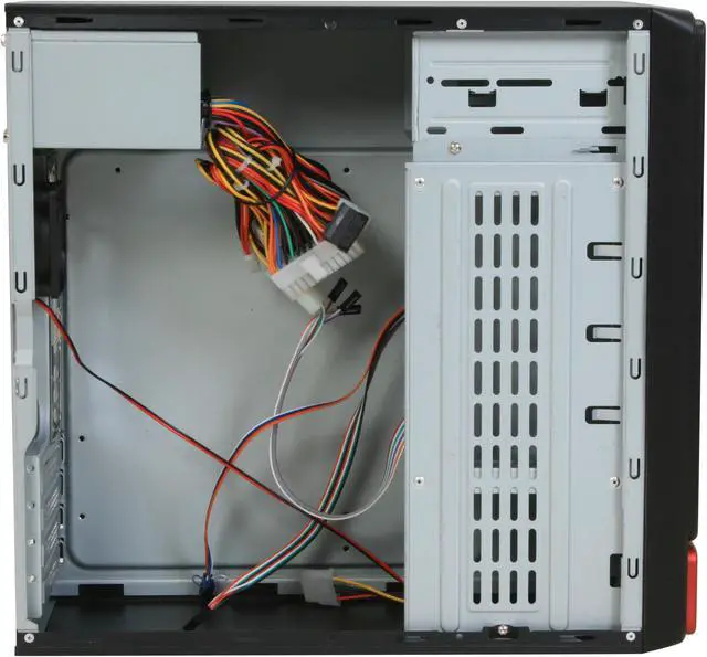 Alt view image 7 of 11 - Athena Power CA-1015CR30 Red / Black Steel MicroATX Desktop / MicroATX Slim Computer Case 300W Power Supply