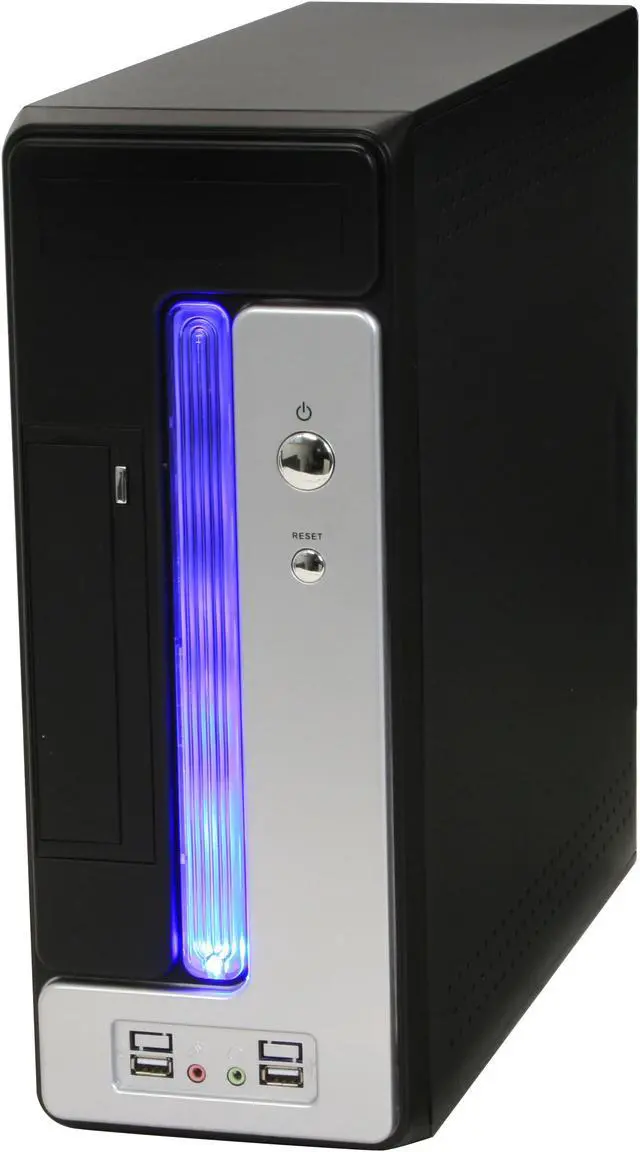 Alt view image 3 of 11 - Athena Power CA-1015IS30 Silver / Black Steel MicroATX Desktop / MicroATX Slim Computer Case 300W Power Supply