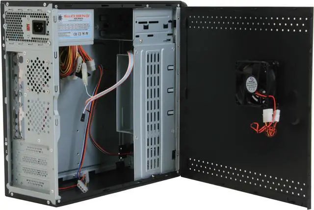 Alt view image 5 of 11 - Athena Power CA-1015IS30 Silver / Black Steel MicroATX Desktop / MicroATX Slim Computer Case 300W Power Supply