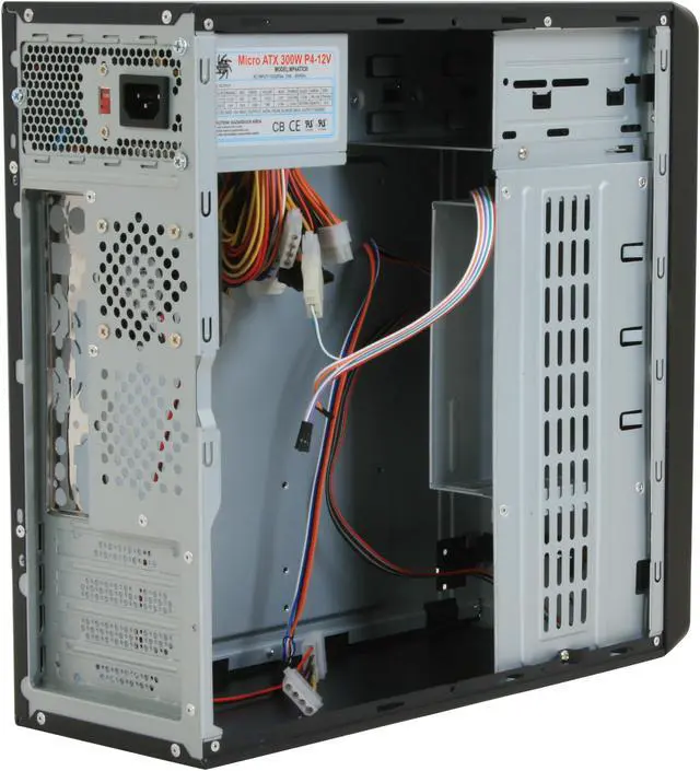 Alt view image 6 of 11 - Athena Power CA-1015IS30 Silver / Black Steel MicroATX Desktop / MicroATX Slim Computer Case 300W Power Supply