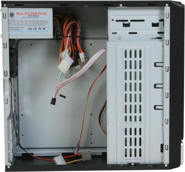 Alt view image 7 of 11 - Athena Power CA-1015IS30 Silver / Black Steel MicroATX Desktop / MicroATX Slim Computer Case 300W Power Supply