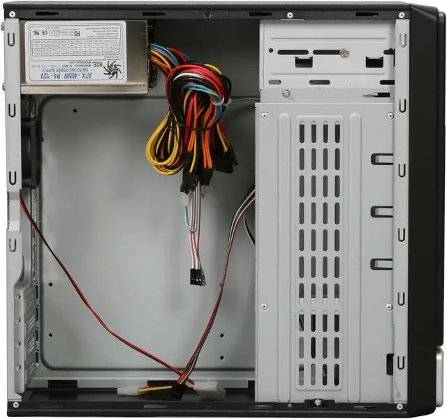 Alt view image 7 of 12 - Athena Power CA-1015IS40H21 Black / Silver SECC Steel MicroATX Desktop / MicroATX Slim Computer Case with 400W Power Supply and dual 2.5" SATA Hot Swap