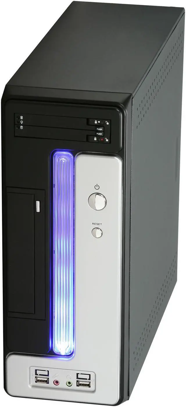 Alt view image 11 of 12 - Athena Power CA-1015IS40H21 Black / Silver SECC Steel MicroATX Desktop / MicroATX Slim Computer Case with 400W Power Supply and dual 2.5" SATA Hot Swap