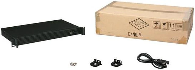 Alt view image 7 of 7 - Athena Power RM-1U102ITX30 Black 1.2mm Steel 1U Compact Workstation/Server Mini ITX Chassis W/ V 2.2 80 PLUS Bronze Certified Flex ATX 300W