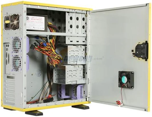 Athena Power CA-601Y80 Yellow SECC 1.0mm Steel ATX Full Tower Computer ...
